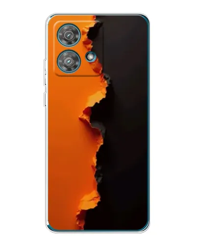 Чехол для Motorola Edge 40 Neo с картинкой «Оранжевый разлом»