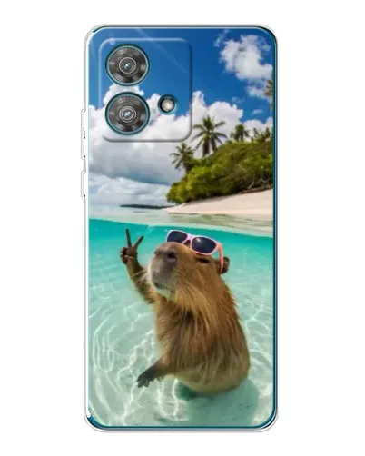 Чехол для Motorola Edge 40 Neo с картинкой «Капибара на море» Чехол для Motorola Edge 40 Neo с картинкой «Капибара на море»