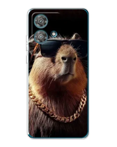 Чехол для Motorola Edge 40 Neo с картинкой «Капибара золотая цепь» Чехол для Motorola Edge 40 Neo с картинкой «Капибара золотая цепь»