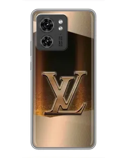 Чехол для Motorola Edge 40 Pro с картинкой «LV — золотое сияние»
