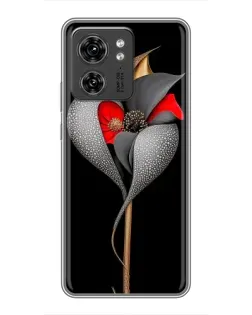 Чехол для Motorola Edge 40 Pro с картинкой «Серебряный фантазийный цветок»