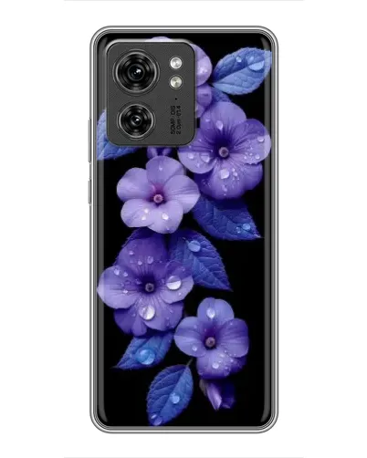 Чехол для Motorola Edge 40 Pro с картинкой «Фиолетовые цветы с росою»