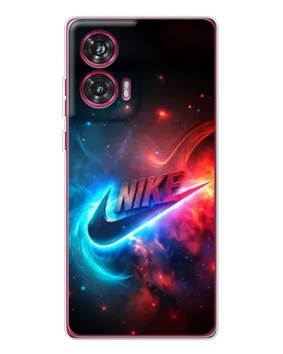 Чехол для Motorola Edge 50 Fusion с картинкой «Огненный логотип Nike»