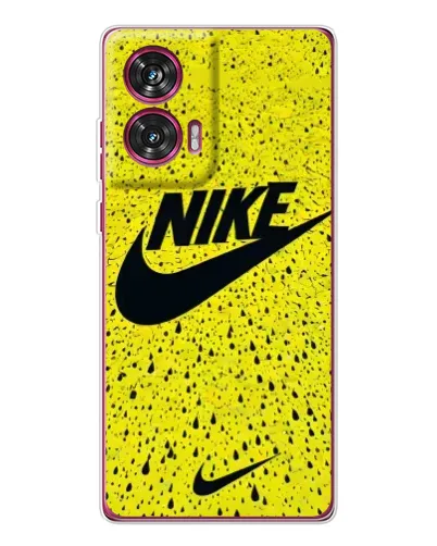Чехол для Motorola Edge 50 Fusion с картинкой «Желтый текстурный Nike»