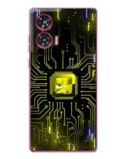 Чехол для Motorola Edge 50 Fusion с картинкой «Nike — золотая искра»