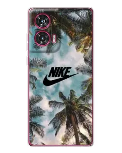 Чехол для Motorola Edge 50 Fusion с картинкой «Тропический принт Nike»