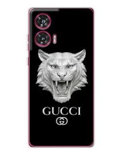 Чехол для Motorola Edge 50 Fusion с картинкой «Gucci — серебряный лев» Чехол для Motorola Edge 50 Fusion с картинкой «Gucci — серебряный лев»