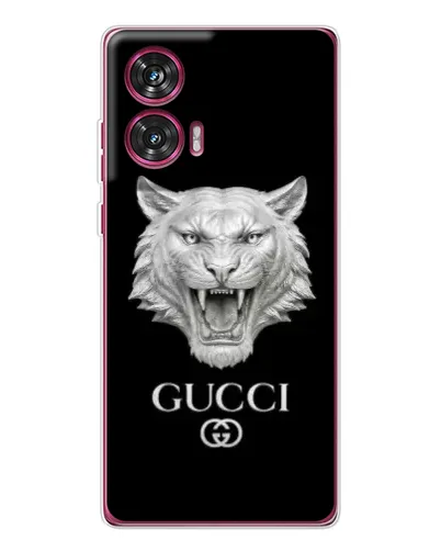 Чехол для Motorola Edge 50 Fusion с картинкой «Gucci — серебряный лев» Чехол для Motorola Edge 50 Fusion с картинкой «Gucci — серебряный лев»