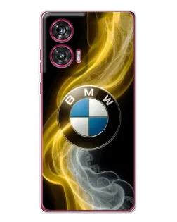 Чехол для Motorola Edge 50 Fusion с картинкой «Золотистый дым BMW»