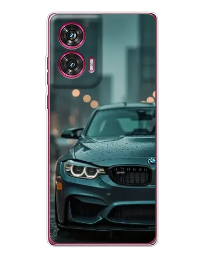 Чехол для Motorola Edge 50 Fusion с картинкой «BMW в огнях города»