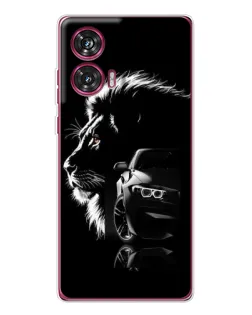 Чехол для Motorola Edge 50 Fusion с картинкой «BMW и лев»