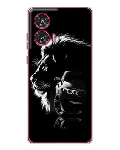 Чехол для Motorola Edge 50 Fusion с картинкой «BMW и лев»