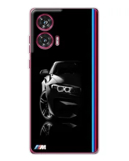Чехол для Motorola Edge 50 Fusion с картинкой «Силуэт BMW в темноте»