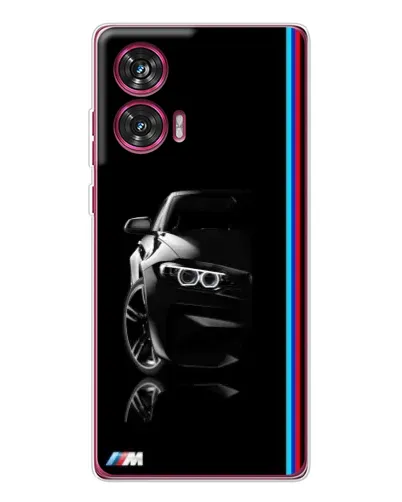 Чехол для Motorola Edge 50 Fusion с картинкой «Силуэт BMW в темноте»