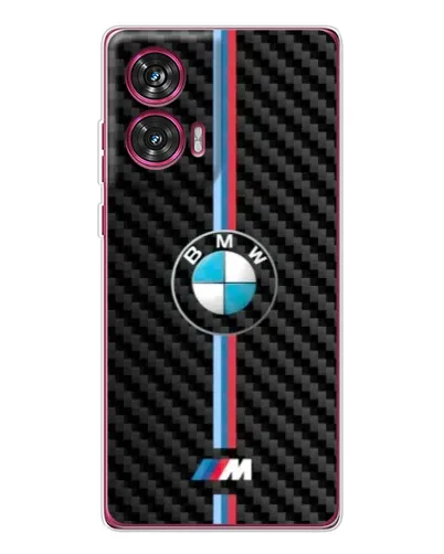 Чехол для Motorola Edge 50 Fusion с картинкой «Эмблема BMW и карбон»