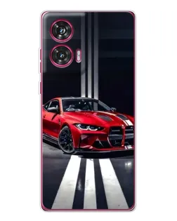 Чехол для Motorola Edge 50 Fusion с картинкой «Красная BMW на дороге»