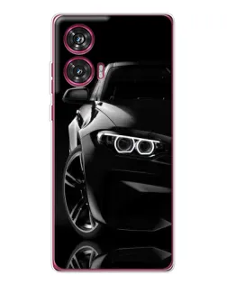 Чехол для Motorola Edge 50 Fusion с картинкой «Черная BMW — профиль»