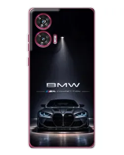Чехол для Motorola Edge 50 Fusion с картинкой «BMW сквозь ночной город»