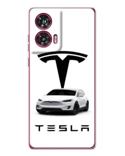 Чехол для Motorola Edge 50 Fusion с картинкой «Tesla White Style»