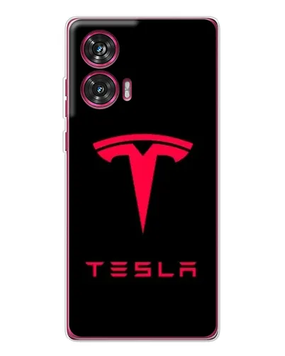 Чехол для Motorola Edge 50 Fusion с картинкой «Tesla Red Logo»
