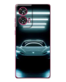 Чехол для Motorola Edge 50 Fusion с картинкой «Tesla в неоне»