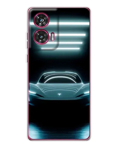 Чехол для Motorola Edge 50 Fusion с картинкой «Tesla в неоне»