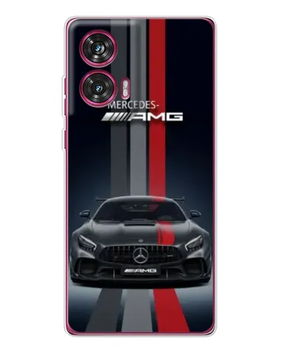 Чехол для Motorola Edge 50 Fusion с картинкой «Mercedes — белый карбон»