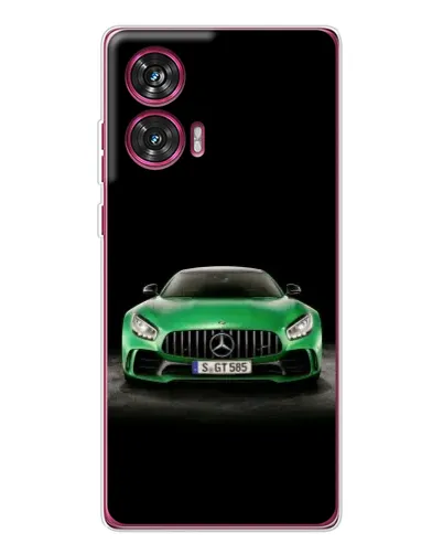 Чехол для Motorola Edge 50 Fusion с картинкой «Mercedes — неоновый лого»