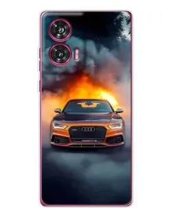 Чехол для Motorola Edge 50 Fusion с картинкой «Audi в огненном дыму» Чехол для Motorola Edge 50 Fusion с картинкой «Audi в огненном дыму»