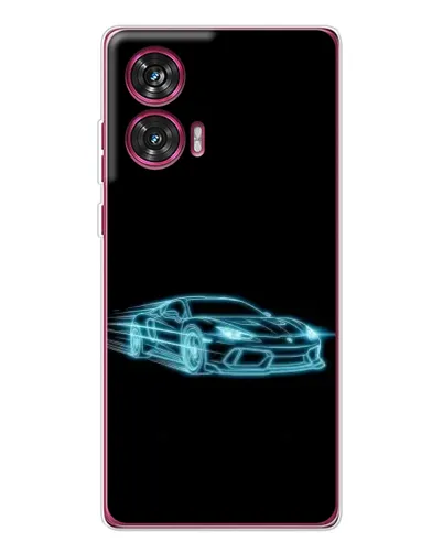 Чехол для Motorola Edge 50 Fusion с картинкой «Неоновый контур Lamborghini»