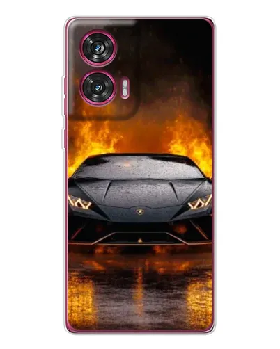 Чехол для Motorola Edge 50 Fusion с картинкой «Lamborghini в огне»