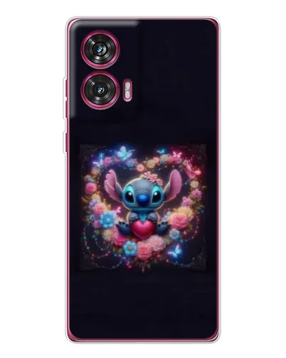 Чехол для Motorola Edge 50 Fusion с картинкой «Stitch в цветах» Чехол для Motorola Edge 50 Fusion с картинкой «Stitch в цветах»