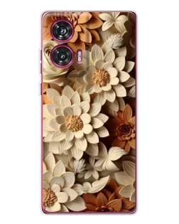 Чехол для Motorola Edge 50 Fusion с картинкой «Бежевый флористический декор» Чехол для Motorola Edge 50 Fusion с картинкой «Бежевый флористический декор»