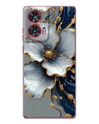 Чехол для Motorola Edge 50 Fusion с картинкой «Белый цветок и золотой флюид» Чехол для Motorola Edge 50 Fusion с картинкой «Белый цветок и золотой флюид»