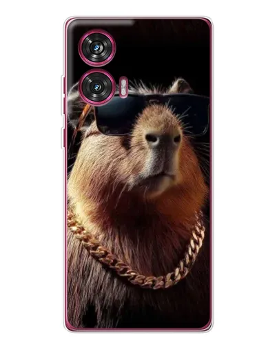Чехол для Motorola Edge 50 Fusion с картинкой «Капибара золотая цепь»