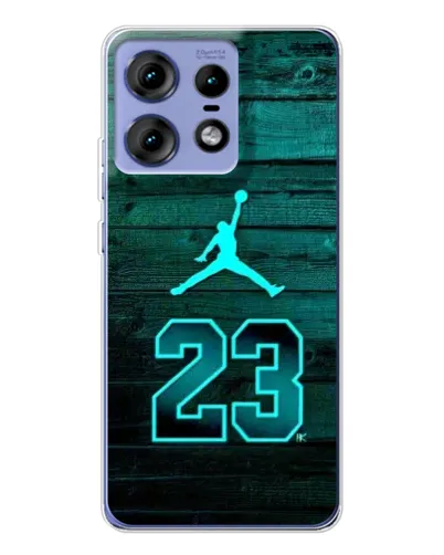 Чехол для Motorola Edge 50 Pro с картинкой «Jordan Cyan 23»