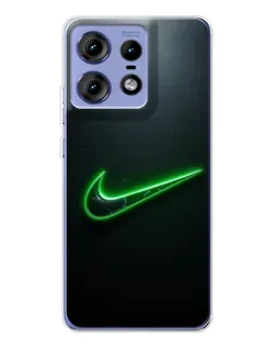 Чехол для Motorola Edge 50 Pro с картинкой «Неоновый контур Nike»