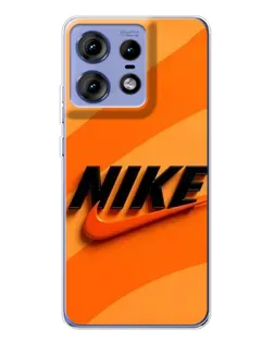 Чехол для Motorola Edge 50 Pro с картинкой «Оранжевый драйв Nike»