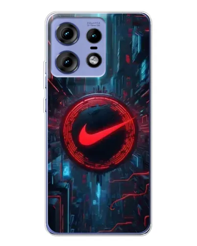 Чехол для Motorola Edge 50 Pro с картинкой «Техногенный стиль Nike»
