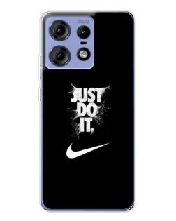 Чехол для Motorola Edge 50 Pro с картинкой «Текстовый принт Nike»
