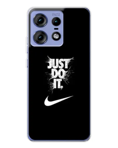 Чехол для Motorola Edge 50 Pro с картинкой «Текстовый принт Nike»