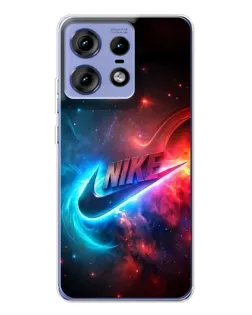 Чехол для Motorola Edge 50 Pro с картинкой «Огненный логотип Nike»