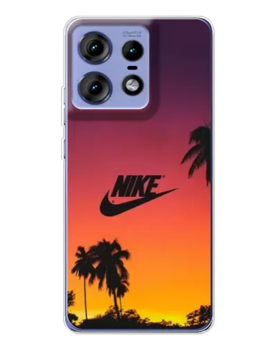 Чехол для Motorola Edge 50 Pro с картинкой «Nike на закате солнца»