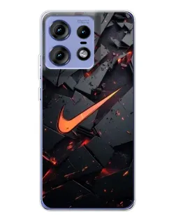 Чехол для Motorola Edge 50 Pro с картинкой «Nike — эффект разломов»