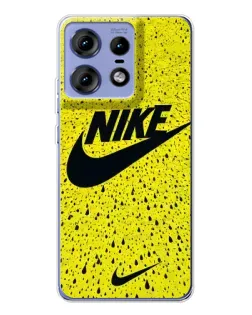 Чехол для Motorola Edge 50 Pro с картинкой «Желтый текстурный Nike»