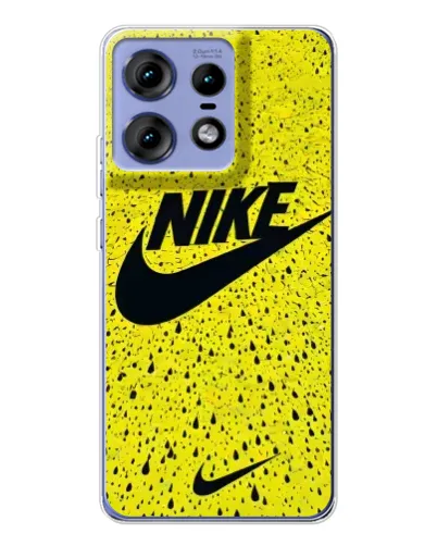 Чехол для Motorola Edge 50 Pro с картинкой «Желтый текстурный Nike»