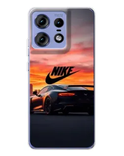 Чехол для Motorola Edge 50 Pro с картинкой «Nike и суперкар»