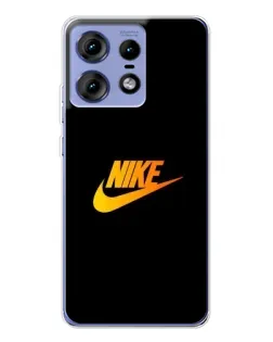 Чехол для Motorola Edge 50 Pro с картинкой «Золотой логотип Nike»
