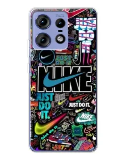 Чехол для Motorola Edge 50 Pro с картинкой «Яркий коллаж Nike»