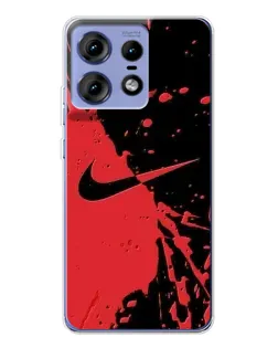 Чехол для Motorola Edge 50 Pro с картинкой «Красные брызги Nike»